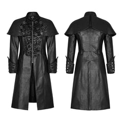 Y-802 Steampunk Gorgeous Vintage Leather Punk Coat Medium Style?-??Punk Rave Clothing