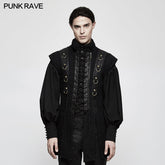 Y-810 Personality Split Hem Leather Punk Vest For Men?-??Punk Rave Clothing