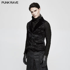 Y-807 Vintage Jacquard Wool Punk Vest Joker Slim-fitting Waistcoat?-??Punk Rave Clothing