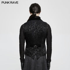 Y-807 Vintage Jacquard Wool Punk Vest Joker Slim-fitting Waistcoat?-??Punk Rave Clothing