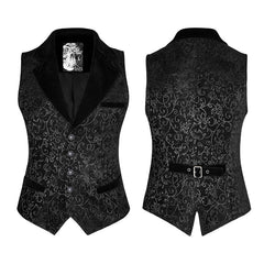 Y-807 Vintage Jacquard Wool Punk Vest Joker Slim-fitting Waistcoat?-??Punk Rave Clothing