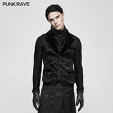 Y-807 Vintage Jacquard Wool Punk Vest Joker Slim-fitting Waistcoat?-??Punk Rave Clothing