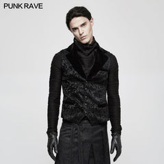 Y-807 Vintage Jacquard Wool Punk Vest Joker Slim-fitting Waistcoat?-??Punk Rave Clothing