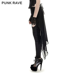 K-247 Sexy Women Floral Pattern Elastic Skinny Mesh Gothic Pants?-??Punk Rave Clothing