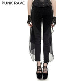 K-247 Sexy Women Floral Pattern Elastic Skinny Mesh Gothic Pants?-??Punk Rave Clothing