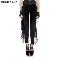 K-247 Sexy Women Floral Pattern Elastic Skinny Mesh Gothic Pants?-??Punk Rave Clothing