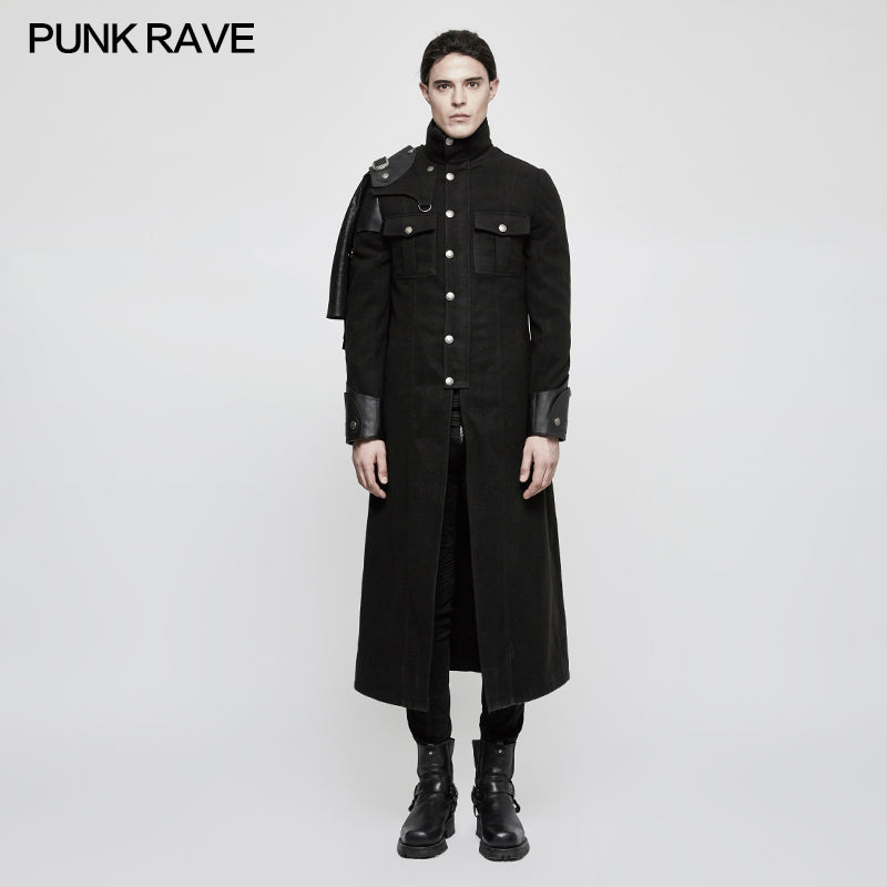 Y-801 Handsome Military Uniform Punk Jacket With Removable Shawl Shoulder?-??Punk Rave Clothing