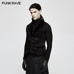 T-485 Stereo Stripe Elastic Knitted Gothic T-shirts With High Neck Collar?-??Punk Rave Clothing