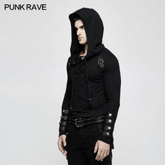 T-483 Hooded Loop Sleeve Long Punk Sweaters For Men?-??Punk Rave Clothing