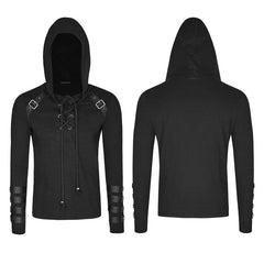 T-483 Hooded Loop Sleeve Long Punk Sweaters For Men?-??Punk Rave Clothing