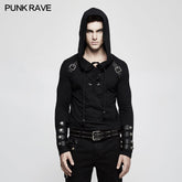 T-483 Hooded Loop Sleeve Long Punk Sweaters For Men?-??Punk Rave Clothing