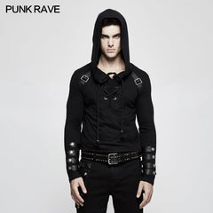 T-483 Hooded Loop Sleeve Long Punk Sweaters For Men?-??Punk Rave Clothing