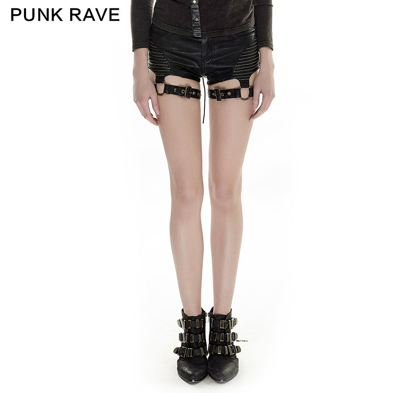 K-248 Summer Hot Sexy Tight Leather Short Punk Pants?-??Punk Rave Clothing