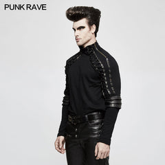 T-484 Sweater Knitted Armor Stereo Punk T-shirts With Turtleneck Collar?-??Punk Rave Clothing