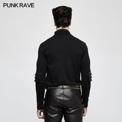 T-484 Sweater Knitted Armor Stereo Punk T-shirts With Turtleneck Collar?-??Punk Rave Clothing