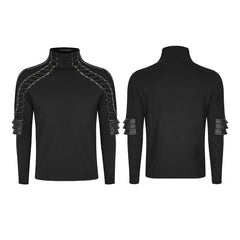 T-484 Sweater Knitted Armor Stereo Punk T-shirts With Turtleneck Collar?-??Punk Rave Clothing