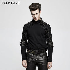T-484 Sweater Knitted Armor Stereo Punk T-shirts With Turtleneck Collar?-??Punk Rave Clothing