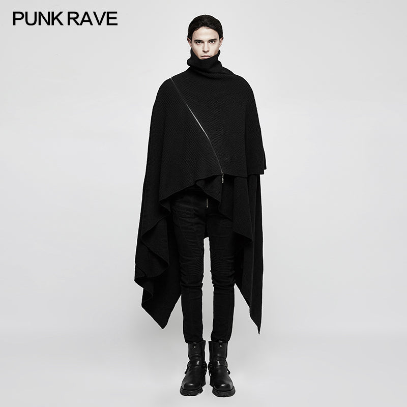 M-039 Irregular Gothic Style Loose Punk Sweaters Simple Pullover Joker Style?-??Punk Rave Clothing