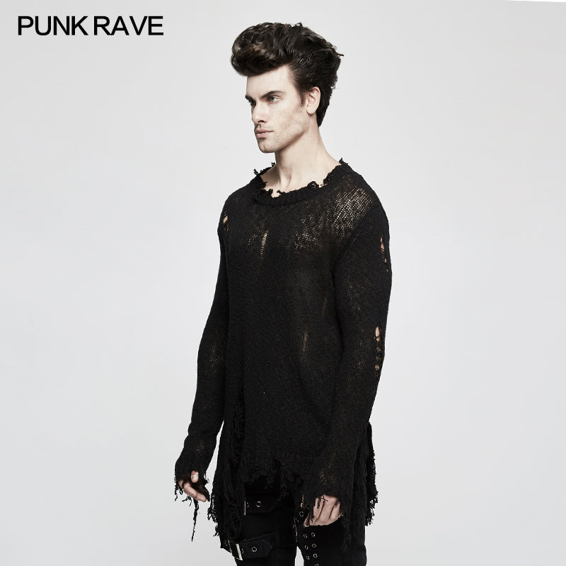 M-038 Thinner Yarn Loose Punk Sweaters Pullover With Decadence Feeling?-??Punk Rave Clothing