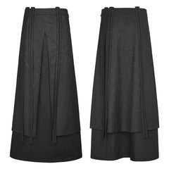 Q-340 Jacquard Fabric Half Long black Gothic Skirt For Men?-??Punk Rave Clothing