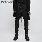 Q-341 Personality Men Irregular Suede Punk Skirt With Detachable Design?-??Punk Rave Clothing