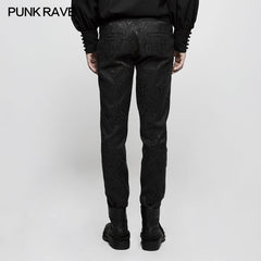 K-302 Handsome Jacquard Chinese Frog black Gothic Pants For Men?-??Punk Rave Clothing