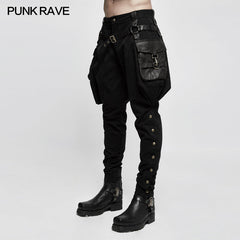 K-304 Stretch Woven Punk Pants Riding Breeches With Stereo Pockets?-??Punk Rave Clothing