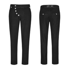 K-303 Military Uniform Leisure Punk Pants Suede Suits Woven Striped Worsted Mans Trousers?-??Punk Rave Clothing