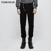 K-303 Military Uniform Leisure Punk Pants Suede Suits Woven Striped Worsted Mans Trousers?-??Punk Rave Clothing
