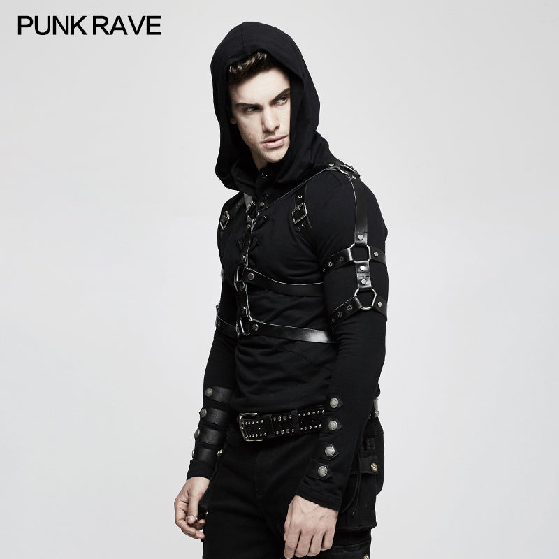 S-218 Leather Military Uniform Serial Set Punk Accessories With Eyelet Drawstring?-??Punk Rave Clothing