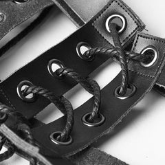 S-218 Leather Military Uniform Serial Set Punk Accessories With Eyelet Drawstring?-??Punk Rave Clothing