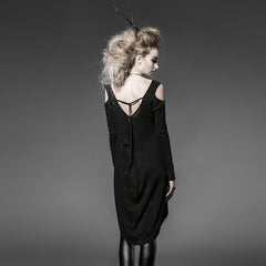 PT-025 black Long Loose Soft High-elastic Knitting Punk T-shirts For Women?-??Punk Rave Clothing