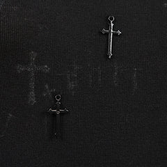 PT-025 black Long Loose Soft High-elastic Knitting Punk T-shirts For Women?-??Punk Rave Clothing