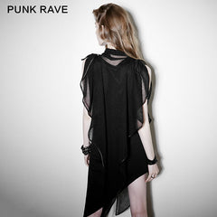 PQ-102 Skinny Soft Detachable Two-pieces Set Gothic Dress With Mesh Collar Blouse?-??Punk Rave Clothing