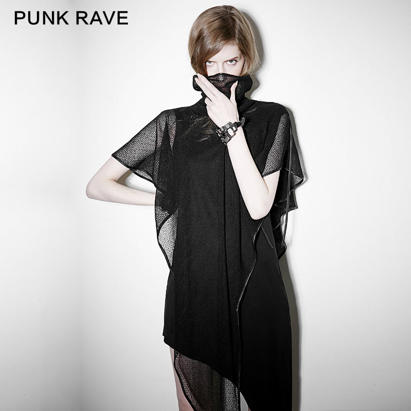 PQ-102 Skinny Soft Detachable Two-pieces Set Gothic Dress With Mesh Collar Blouse?-??Punk Rave Clothing