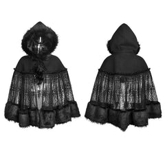LY-057 Lolita Style Warm Gothic Coat Woolen And Lace Fabric Cloak For Women?-??Punk Rave Clothing