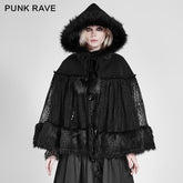 LY-057 Lolita Style Warm Gothic Coat Woolen And Lace Fabric Cloak For Women?-??Punk Rave Clothing