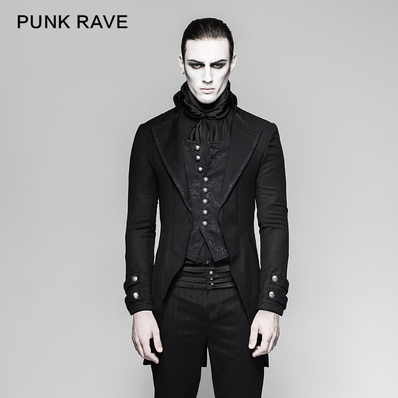 Y-750 Steampunk Vintage Jacquard Punk Jacket Informal Style Fake Two Piece?-??Punk Rave Clothing