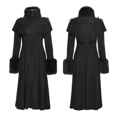 LY-059 Lolita Style Long Shawl Woolen Gothic Coat With Imitation Fur Collar?-??Punk Rave Clothing