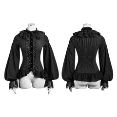 LY-058 Women Chiffon Lace Fabric Gothic Shirt Lolita Blouse With Unique Sleeve?-??Punk Rave Clothing