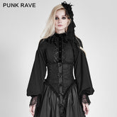 LY-058 Women Chiffon Lace Fabric Gothic Shirt Lolita Blouse With Unique Sleeve?-??Punk Rave Clothing