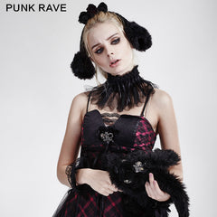LS-043 Lovely Lolita Style Dual Lace Gothic Accessories Gloves Headdress And Neck Decoration?-??Punk Rave Clothing