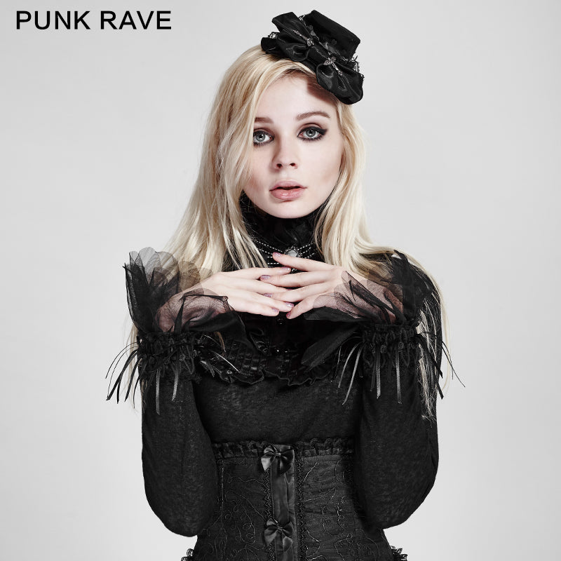 LS-043 Lovely Lolita Style Dual Lace Gothic Accessories Gloves Headdress And Neck Decoration?-??Punk Rave Clothing