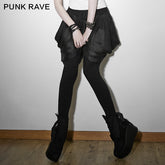 PK-057 black Knight Soft Chiffon Harem Punk Pants?-??Punk Rave Clothing