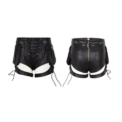 K-252 Latest Fashion Sexy Women Vintage Leather Punk Pants?-??Punk Rave Clothing