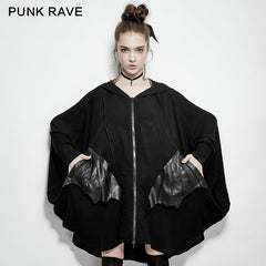 PY-178 Comfortable black Bats Punk Jacket With Double Zippers?-??Punk Rave Clothing