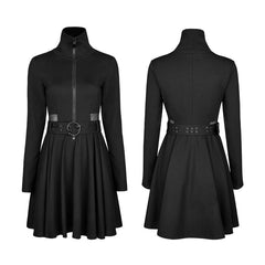 OPQ-245 Handsome Knitted Punk Dress With Mesh Spliced Design?-??Punk Rave Clothing