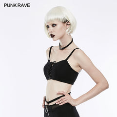 OPT-146 Sexy Tie Rope Athletic Punk Vest With Elastic Loops?-??Punk Rave Clothing