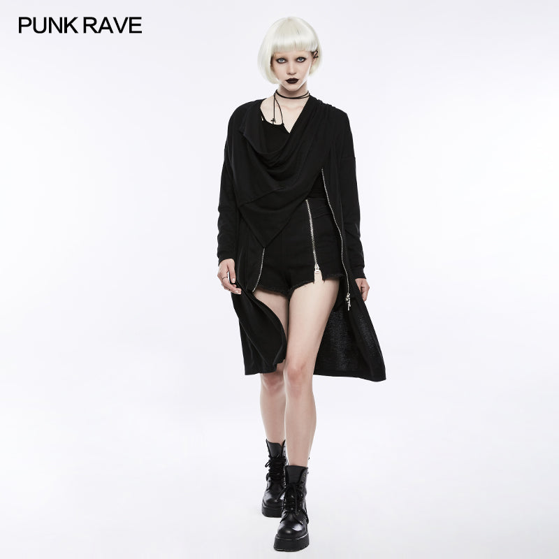 OY-845 Loose Punk Jacket Personality Anterior Cardigan?-??Punk Rave Clothing