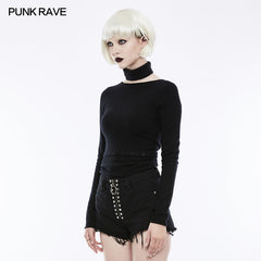 OPM-071 Daily Soft Split Punk Sweater With Separate Collar?-??Punk Rave Clothing